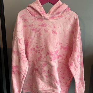 Girls Tie Die Pink Sweater